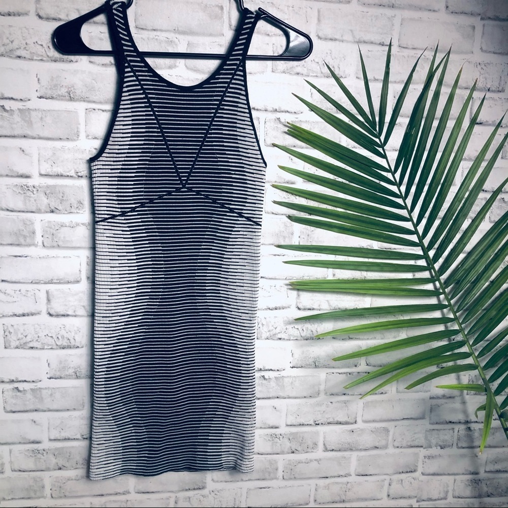 BCBGeneration Bodycon Striped Mini Slip Babydoll Dress Cutout Size S